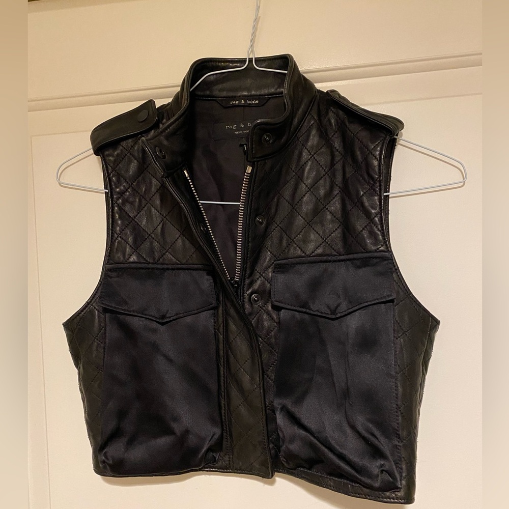 Rag & Bone Quilted Leather Vest